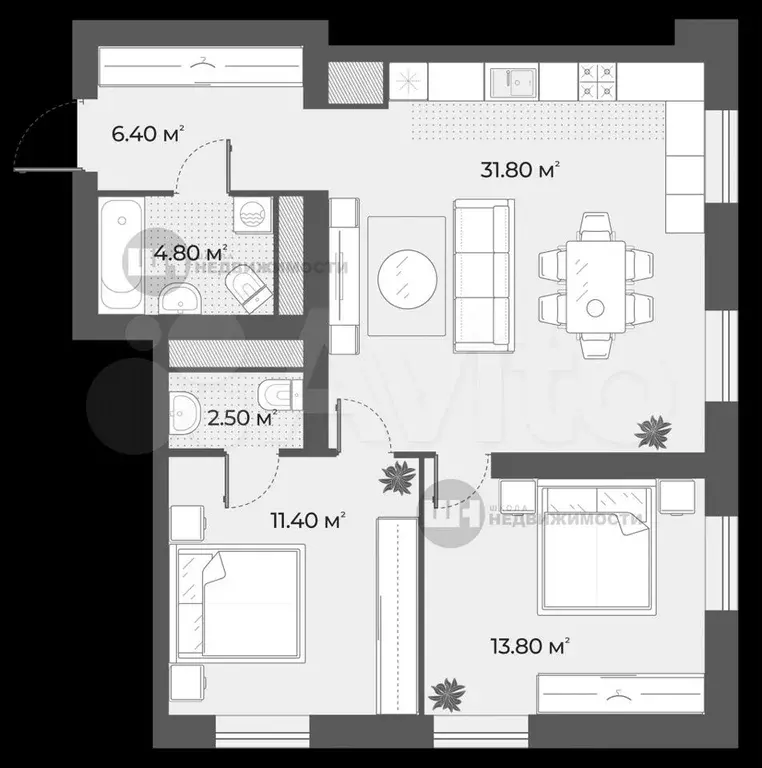 3-к. квартира, 74,7 м, 5/6 эт. - Фото 0