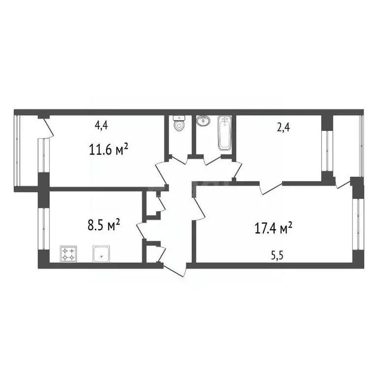 3-к кв. Красноярский край, Лесосибирск 5-й мкр, 19 (60.0 м) - Фото 2