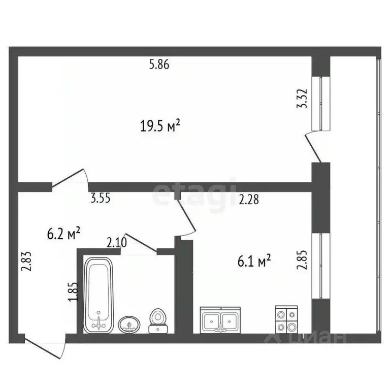 1-к кв. Марий Эл, Йошкар-Ола бул. Чавайна, 10 (39.0 м) - Фото 1