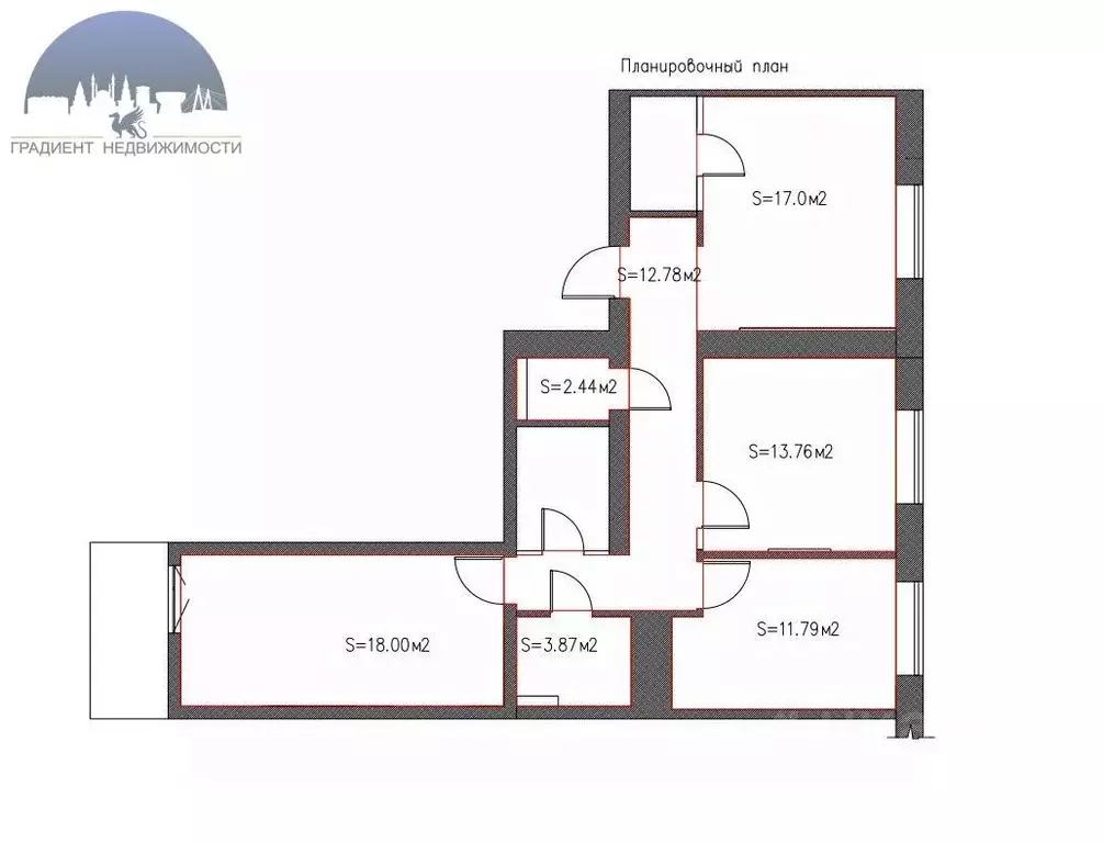 3-к кв. Татарстан, Казань ул. Анаса Тазетдинова, 6 (86.0 м) - Фото 2