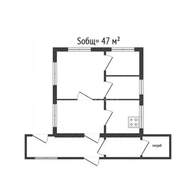 Дом в Брянская область, Унечский район, с. Старая Гута Октябрьская ул. ... - Фото 1