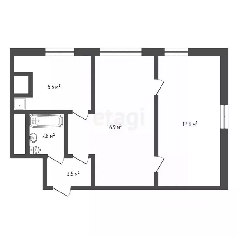 2-к кв. Кемеровская область, Ленинск-Кузнецкий ул. Зварыгина, 4 (41.3 ... - Фото 2