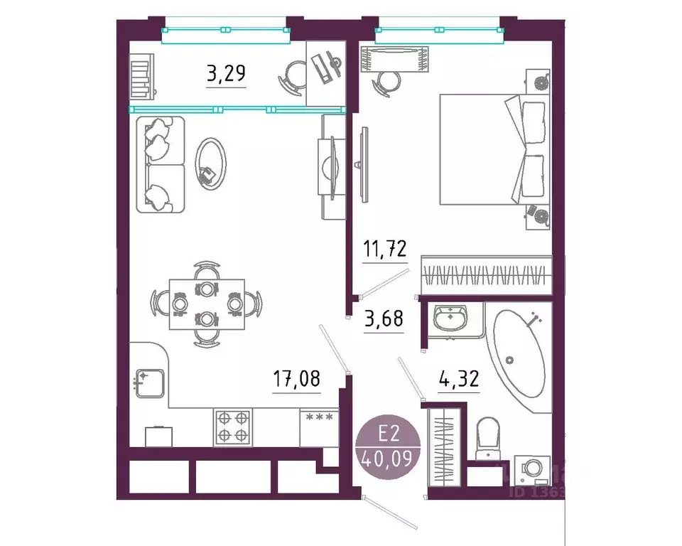 1-к кв. Тульская область, Тула ул. Купцов Гречихиных (40.09 м) - Фото 1