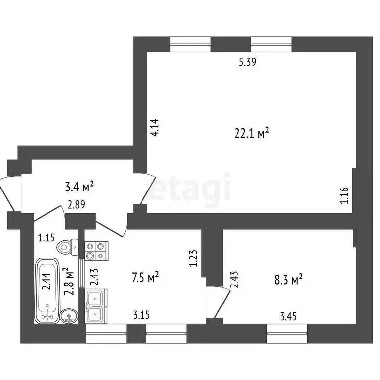 2-комнатная квартира: Калининград, Советский проспект, 105 (44.1 м) - Фото 1