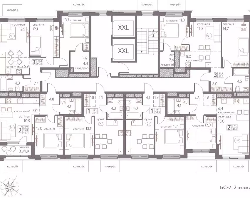 Студия Пермский край, Пермь ул. Серебристая, 3 (42.7 м) - Фото 1