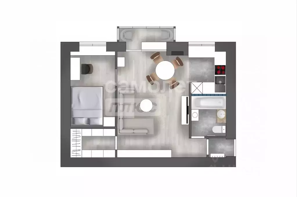 2-к кв. Курская область, Курск ул. Халтурина, 18/48 (42.8 м) - Фото 2