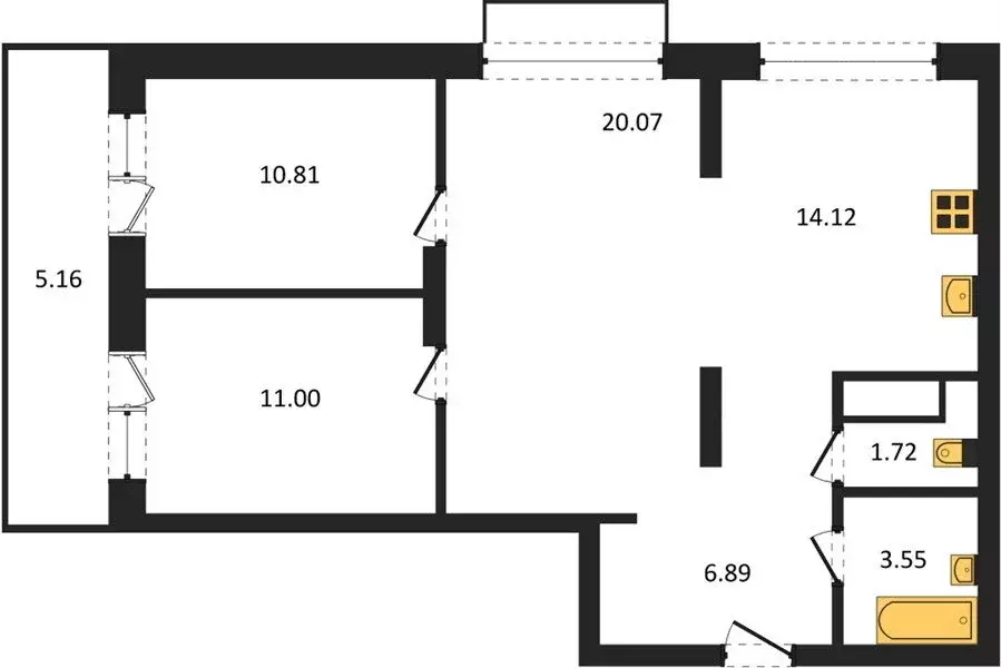3-комнатная квартира: Пенза, улица 65-летия Победы, 14 (70.74 м) - Фото 1