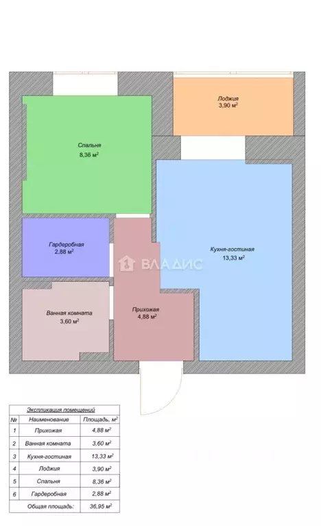 1-к кв. Владимирская область, Владимир ул. Смоленская, 6 (37.0 м) - Фото 2