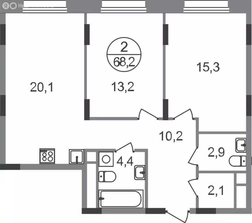2-комнатная квартира: посёлок городского типа Заречье, жилой комплекс ... - Фото 1