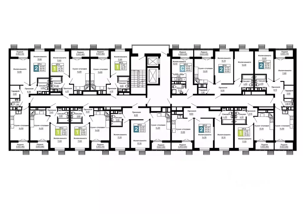 2-к кв. Адыгея, Тахтамукайский район, Яблоновский пгт  (55.8 м) - Фото 2
