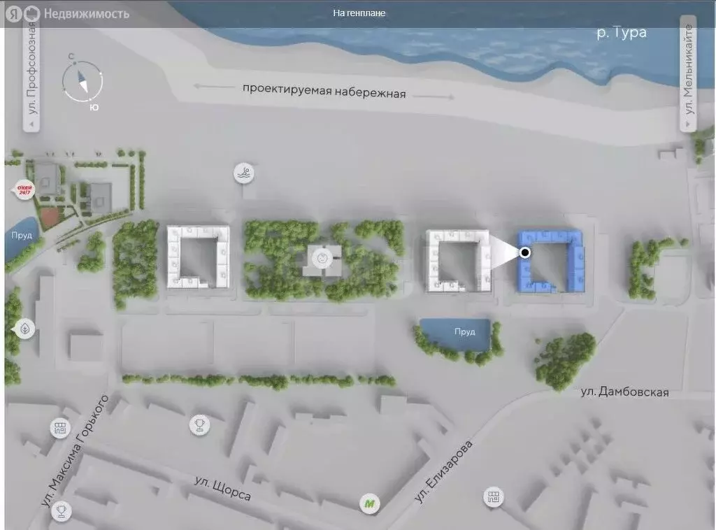 1-комнатная квартира: Тюмень, Новгородская улица, 22 (40.9 м) - Фото 2