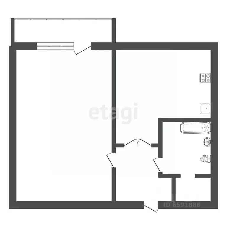 1-к кв. Тульская область, Венев Южный мкр, 70А (37.6 м) - Фото 2