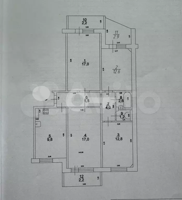 4-к. квартира, 82,5 м, 5/10 эт. - Фото 0