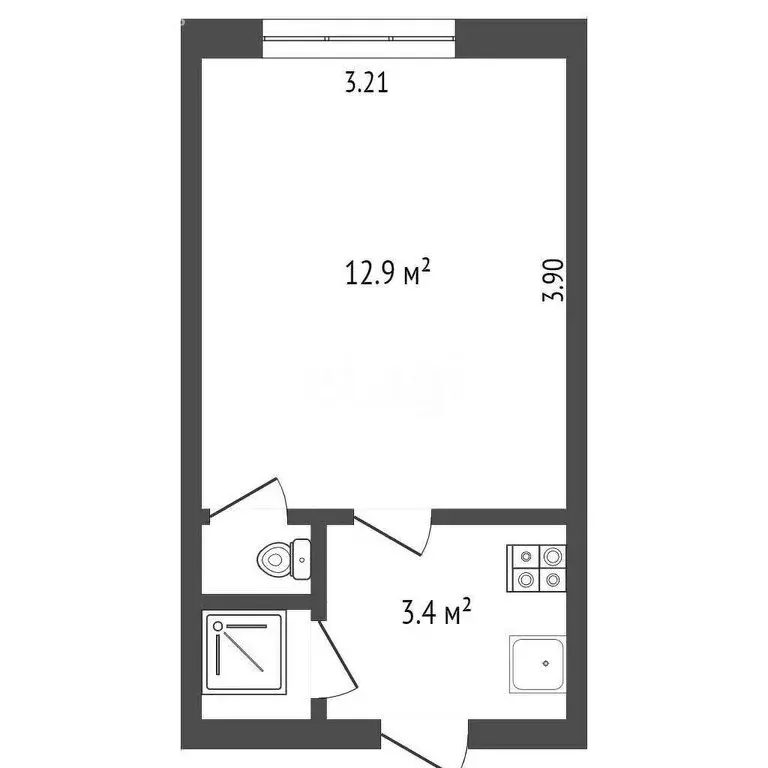 1-комнатная квартира: Стерлитамак, проспект Ленина, 34А (17.2 м) - Фото 1