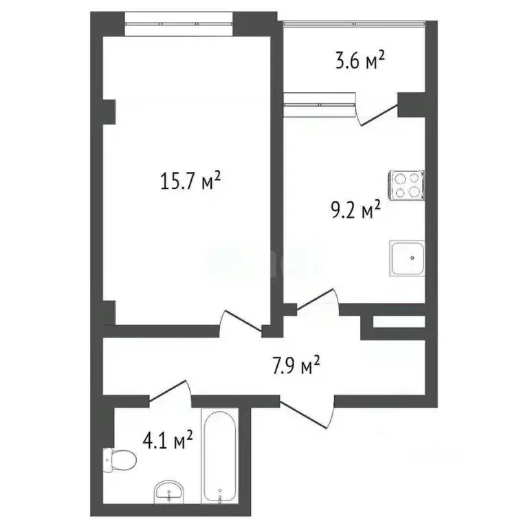 1-к кв. Севастополь ул. Токарева, 18 (37.1 м) - Фото 1