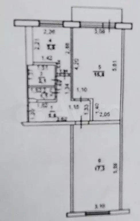 2-к. квартира, 47,5 м, 4/5 эт. - Фото 0