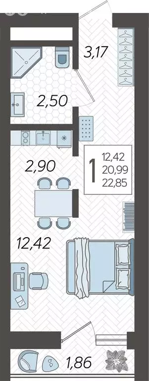 Квартира-студия: Сочи, жилой комплекс Кислород, 13 (22.85 м) - Фото 0