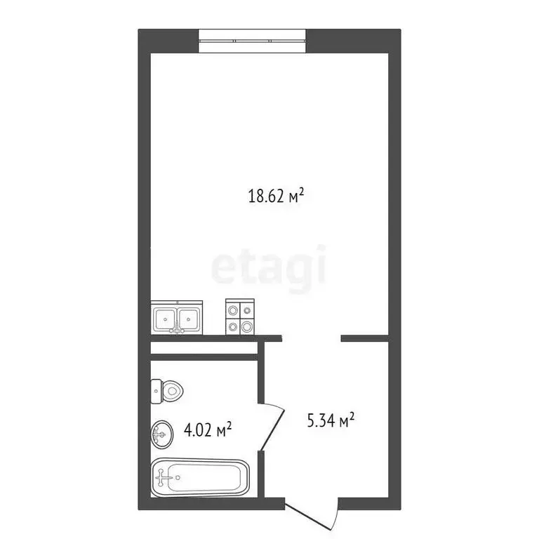 Квартира-студия: село Агой, Горная улица, 10Г (28 м) - Фото 0