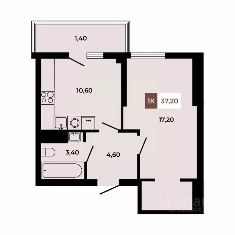 1-к кв. Ростовская область, Аксайский район, Щепкинское с/пос, пос. ... - Фото 1