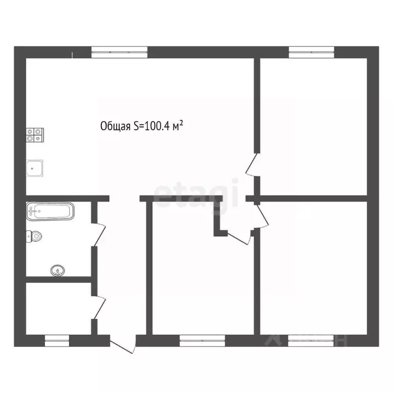 Дом в Новосибирская область, Обь Линейная ул., 86 (100 м) - Фото 1