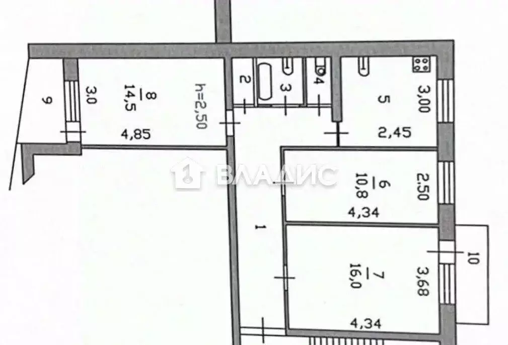 3-к кв. Пензенская область, Пенза ул. Кижеватова, 17 (66.9 м) - Фото 1