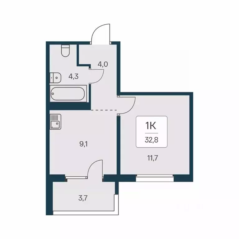 1-к кв. Новосибирская область, Новосибирск Игарская ул., 6 (32.8 м) - Фото 0