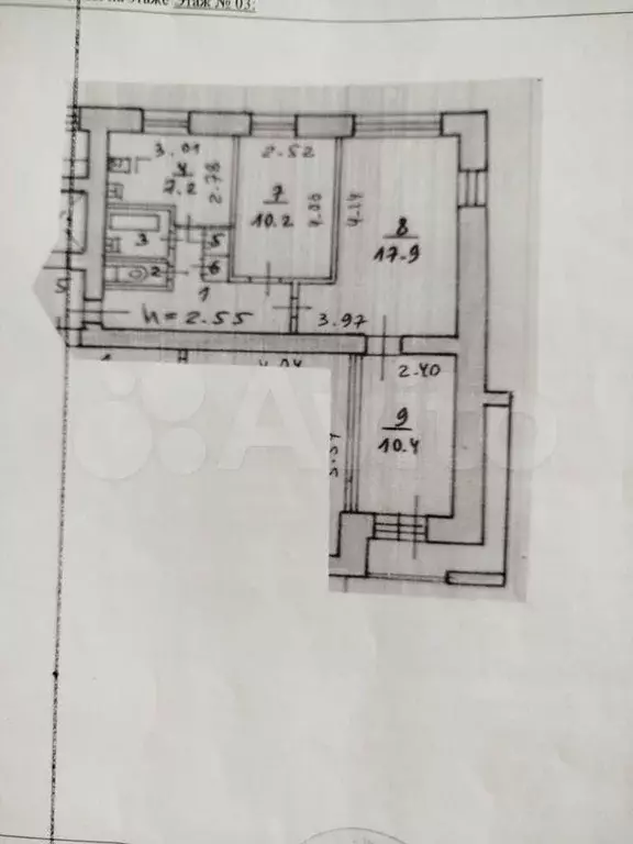 3-к. квартира, 57 м, 3/9 эт. - Фото 0
