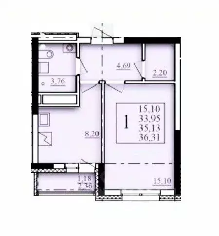 1-к кв. Башкортостан, Уфа Затон-Восточный жилрайон, Паруса жилой ... - Фото 1