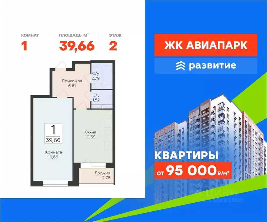 1-к кв. Воронежская область, Воронеж Шилово мкр, Авиапарк жилой ... - Фото 1