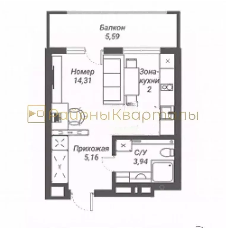 Студия Новосибирская область, Новосибирск Светлановская ул., 44 (26.2 ... - Фото 1