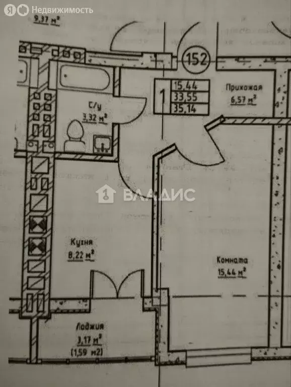 1-комнатная квартира: Калининград, улица Аллея Смелых, 204к1 (33.8 м) - Фото 1