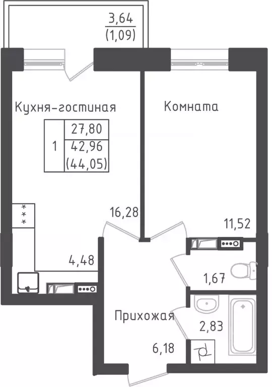 1-к кв. Московская область, Дмитровский городской округ, д. Рыбаки ... - Фото 0