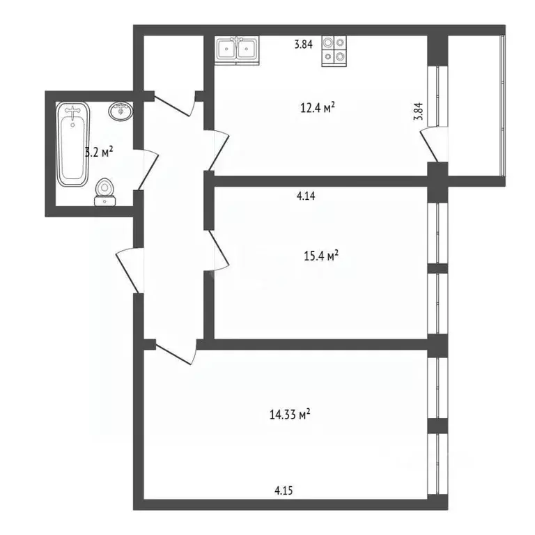 2-к кв. Самарская область, Самара Полевая ул., 68 (59.7 м) - Фото 2