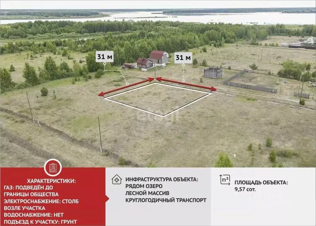 Участок в Тюменская область, Тюменский муниципальный округ, Архип ... - Фото 1