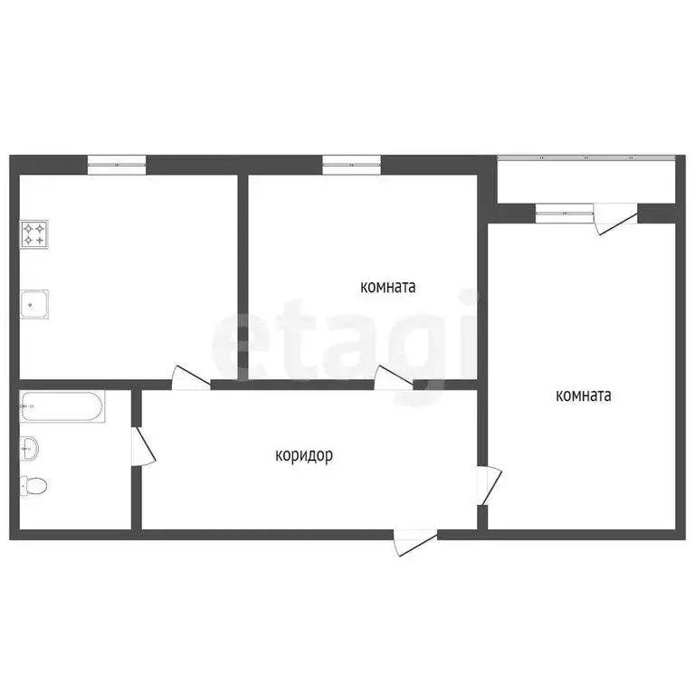 2-комнатная квартира: Тобольск, 15-й микрорайон, 18 (55.4 м) - Фото 1