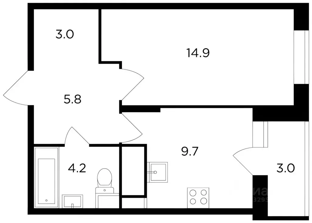 1-к кв. Московская область, Мытищи ул. Разведчика Абеля, 3А (41.0 м) - Фото 2