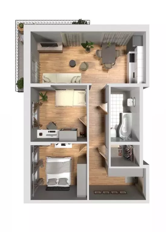 2-комнатная квартира: Екатеринбург, улица Пехотинцев, 2Д (61.8 м) - Фото 1