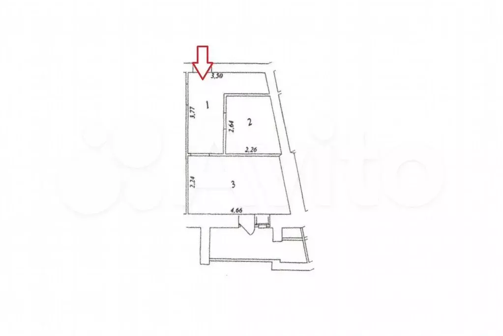 1-к. квартира, 44,7 м, 6/9 эт. - Фото 0