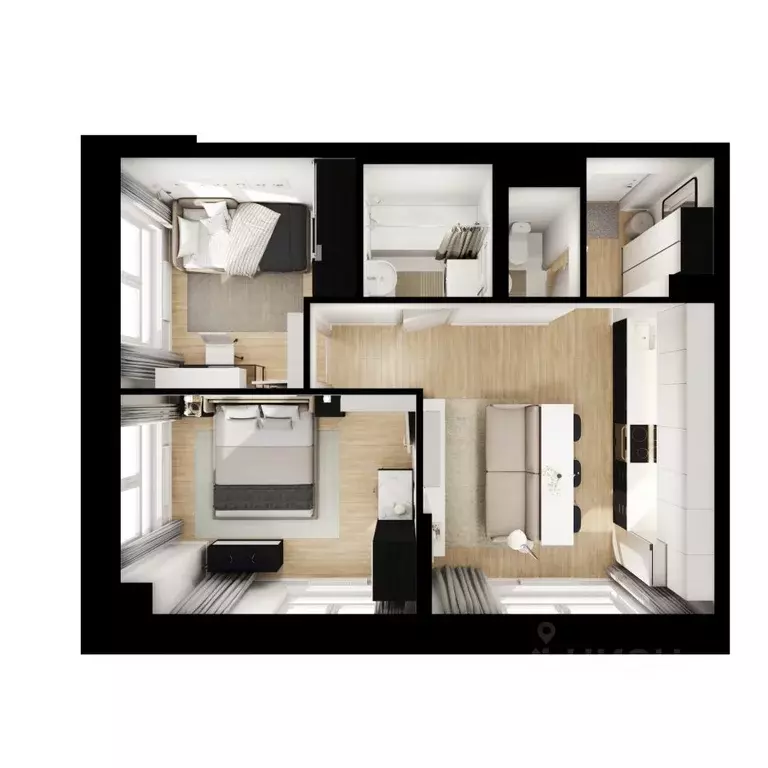 2-к кв. Приморский край, Владивосток Босфорский Парк жилой комплекс, 4 ... - Фото 2