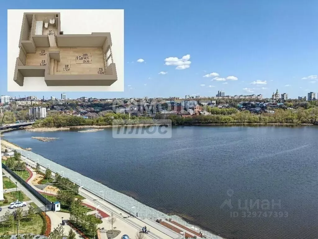 Студия Ульяновская область, Ульяновск ул. Аблукова, 22 (24.0 м) - Фото 1
