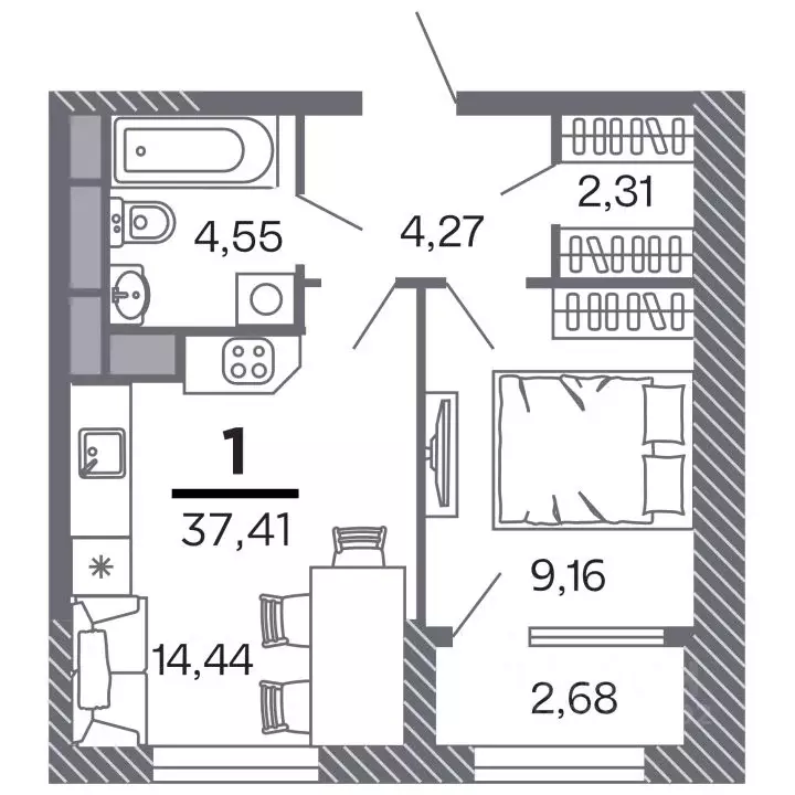 1-к кв. Рязанская область, Рязань Петра и Февронии жилой комплекс ... - Фото 1