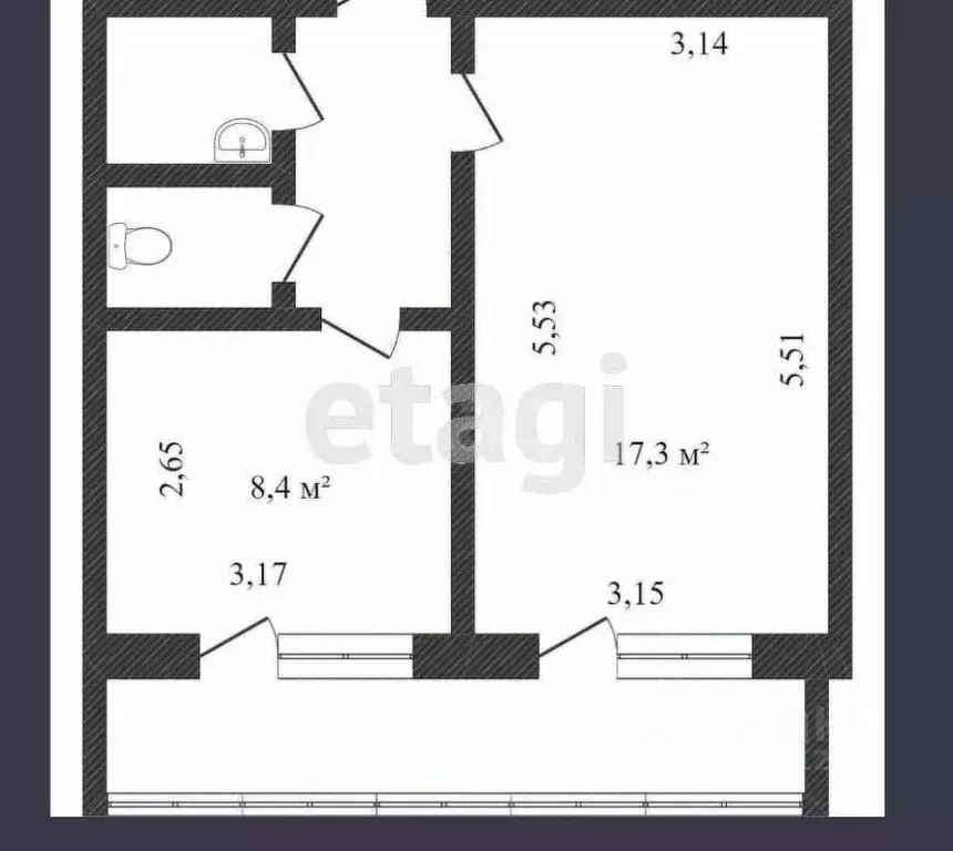 1-к кв. Белгородская область, Белгород ул. Губкина, 21 (35.0 м) - Фото 0