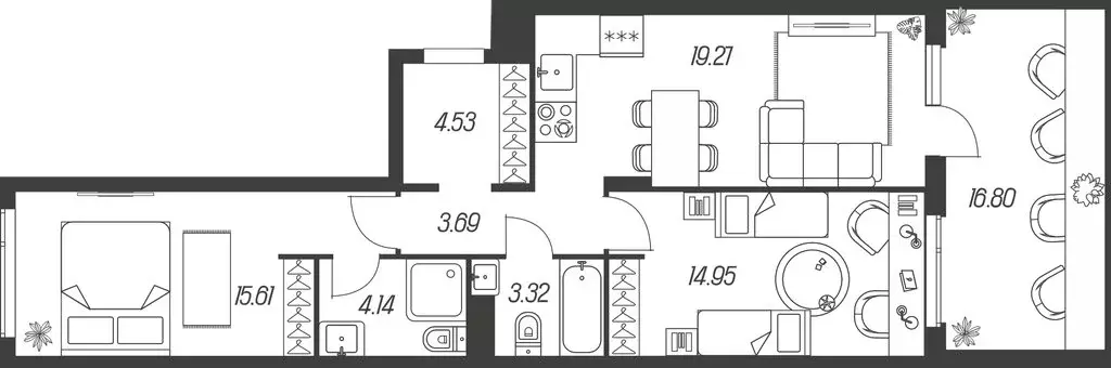 2-комнатная квартира: Тула, Самоварная улица, 21 (70.34 м) - Фото 1