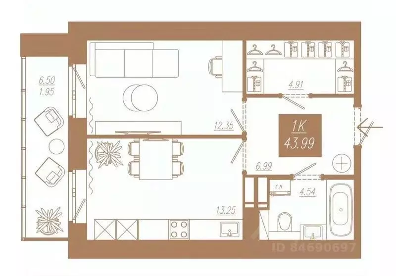 1-к кв. Красноярский край, Красноярск ул. 3-я Краснодарская, 14А/3 ... - Фото 1