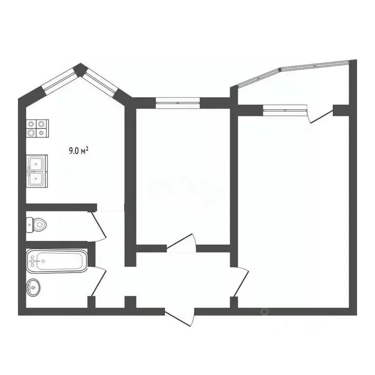 2-к кв. Москва, Москва, Московский г. ул. Солнечная, 11 (51.1 м) - Фото 2