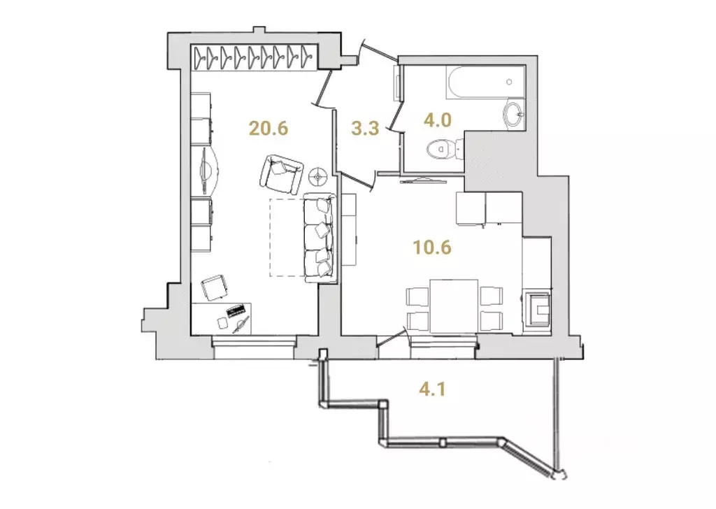 1-к кв. Санкт-Петербург ул. Руднева, 18 (42.1 м) - Фото 2