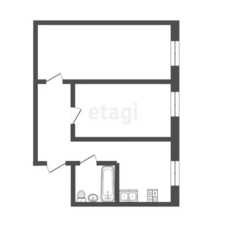 2-комнатная квартира: Пермь, Рабочая улица, 3 (41 м) - Фото 0