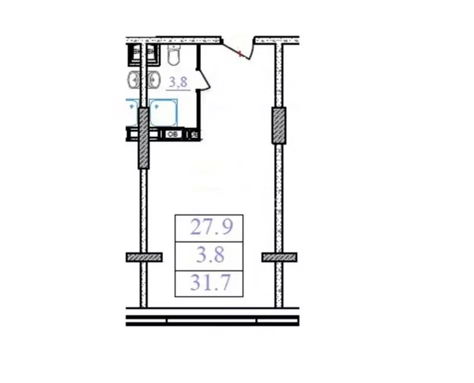 Квартира-студия: Королёв, Октябрьский бульвар, 26 (31.7 м) - Фото 2