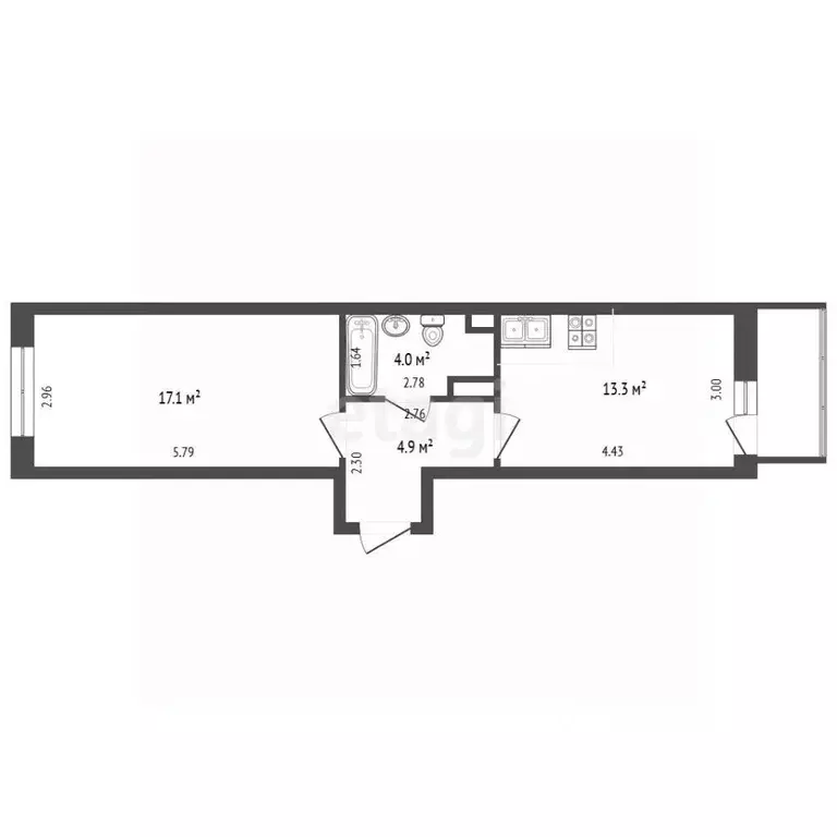 1-к кв. Москва Внуковское поселение, ул. Омская, 14к3 (39.3 м) - Фото 2