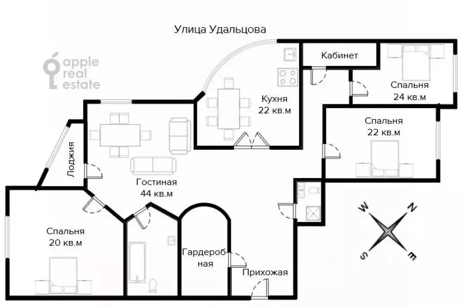5-к кв. Москва ул. Удальцова, 65 (189.0 м) - Фото 2